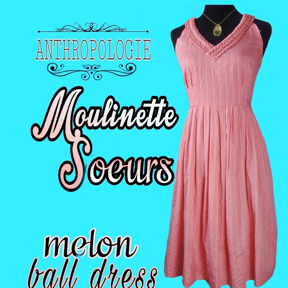 Anthro Moulinette soeurs melon ball dress NWT